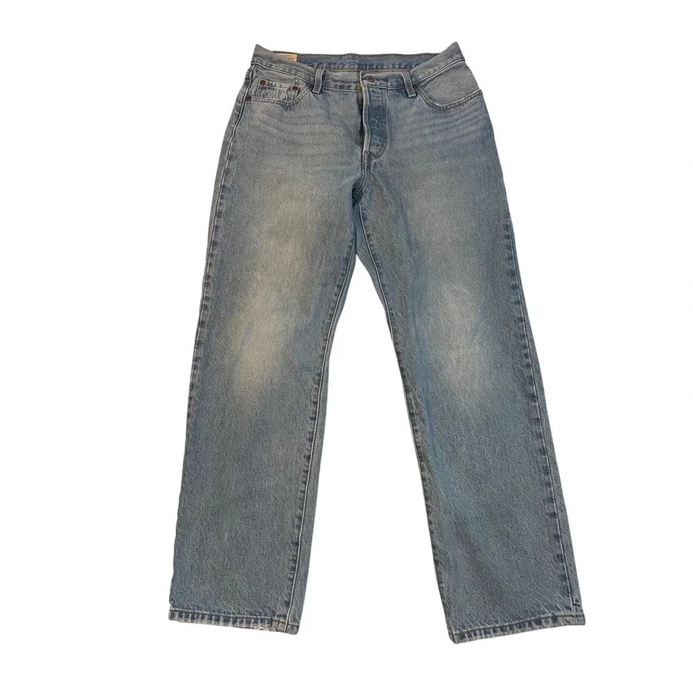 Levis Premium 501 Original Fit Light Wash Straight Leg Button Fly Jeans W29 L30